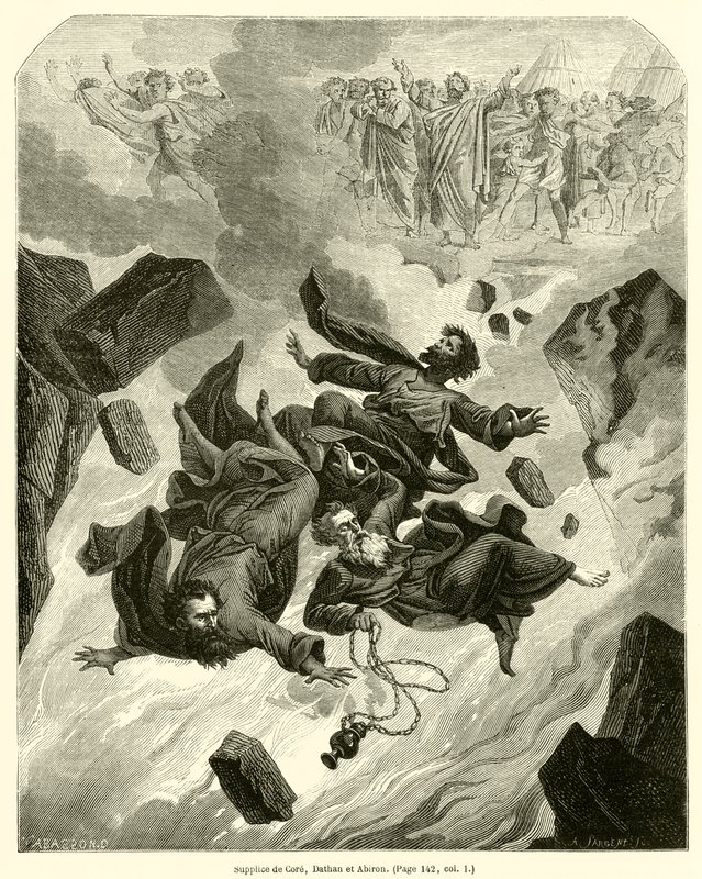 Leverans av Core, Dathan och Abiron (gravyr) av French School