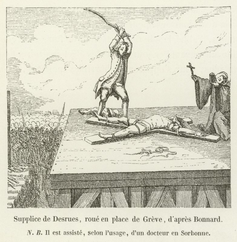 Torment of Desrues, hjul på Place de Greve, efter Bonnard av French School