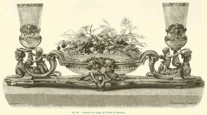 Huvudsakligen i kristall, från Baccarat-fabriken (gravyr) av French School