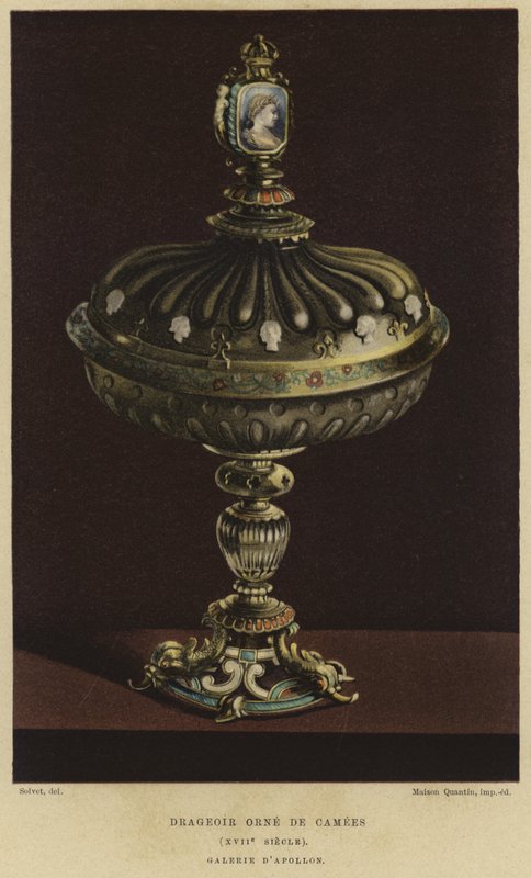 Söt burk dekorerad med cameos, 1600-tal av French School