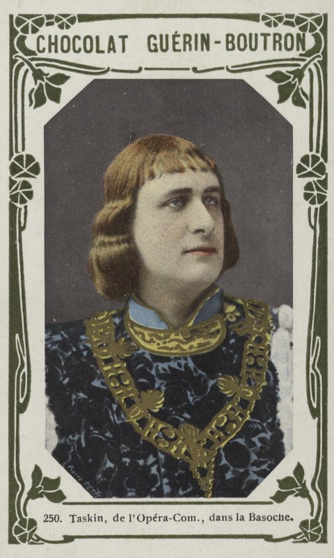 Taskin, från Opera-Comique, i La Basoche (färgad bild) av French School