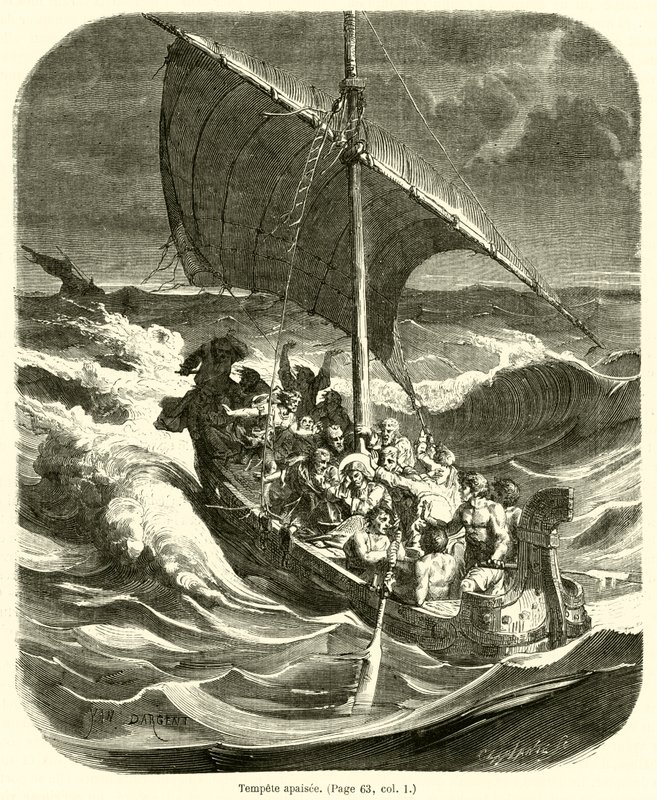 Tempete apaisee (gravyr) av French School