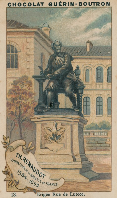 Th Renaudot, grundare av Gazette de France, 1584-1653, Erigee Rue de Lutece av French School