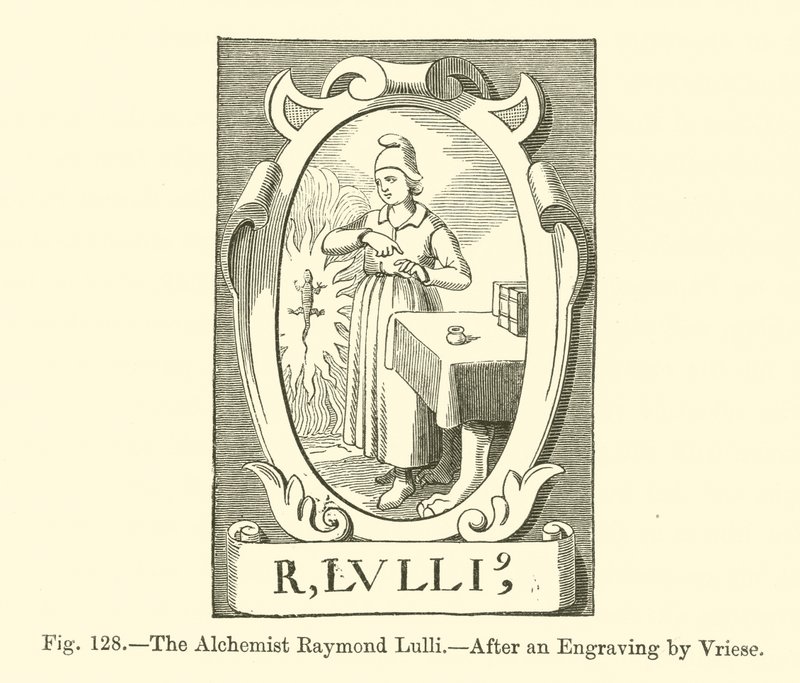 Alkemisten Raymond Lulli (gravyr) av French School