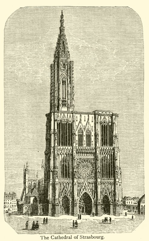 Katedralen i Strasbourg (gravyr) av French School