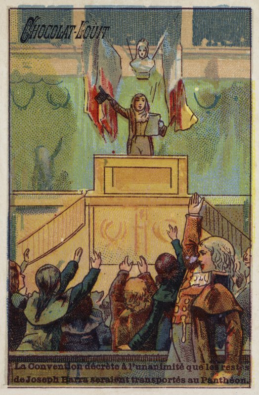 Konventet som enhälligt beslutade att kvarlevorna av Joseph Barra skulle föras till Pantheon, 1793 av French School