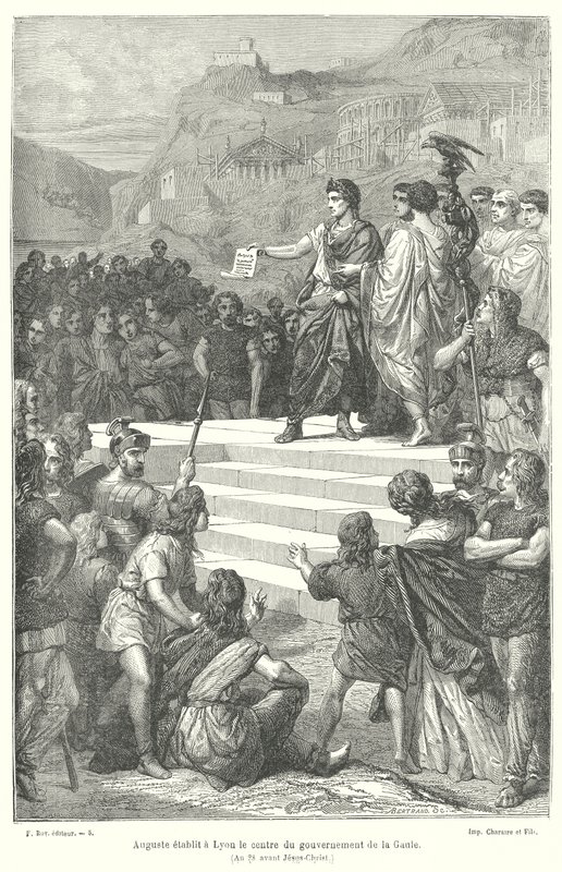 Kejsar Augustus upprättar det administrativa centret för romerska Gallien i Lugdunum (Lyon) av French School