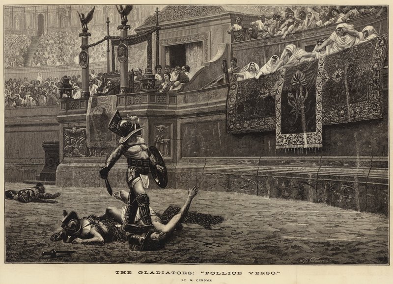 Gladiatorerna, "Pollice Verso" (gravyr) av French School