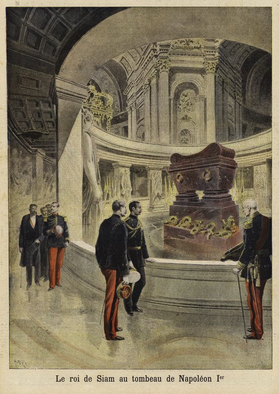 Kungen av Siam besöker Napoleon I:s grav, Paris, 1897 av French School