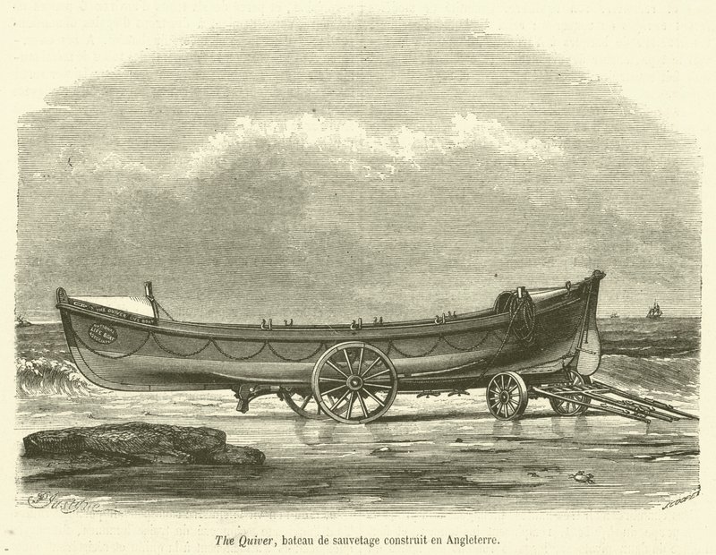 The Quiver, livbåt byggd i England (gravyr) av French School