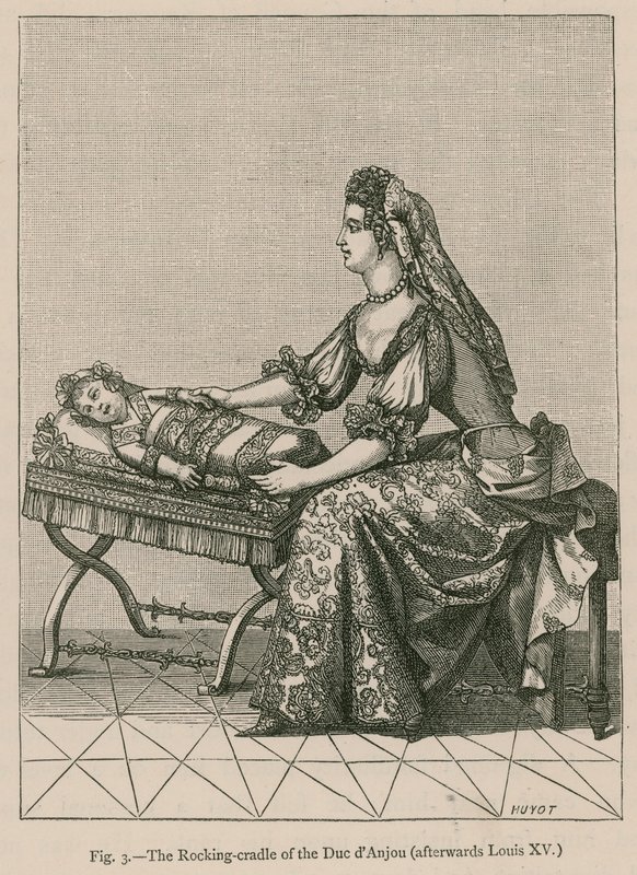 Duc dAnjous gungande vagga (efteråt Ludvig XV) av French School