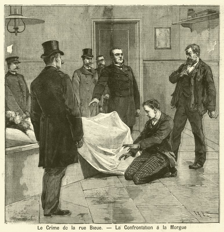 Mordet på Rue Bleue, Paris (gravyr) av French School