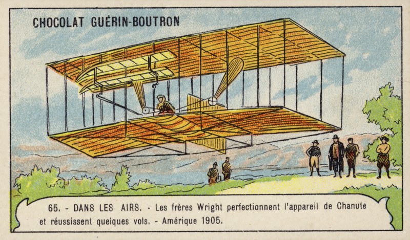 Bröderna Wright perfektionerar Octave Chanutes flygmaskin och gör flera framgångsrika flygningar, USA av French School