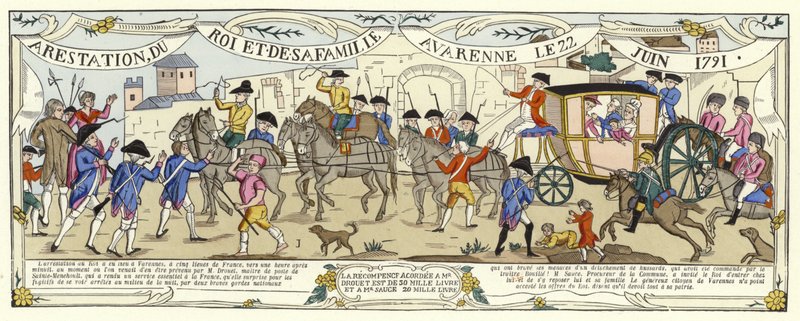 Gripandet av Ludvig XVI av Frankrike och hans familj, Varennes, 22 juni 1791 av French School