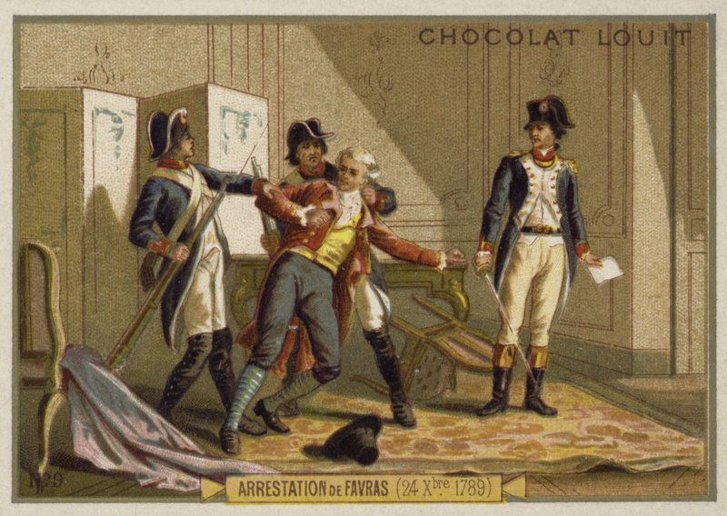 Gripandet av markisen de Favras, franska revolutionen, 24 december 1789 av French School