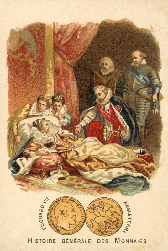 Elizabeth I av Englands död 1603 av French School