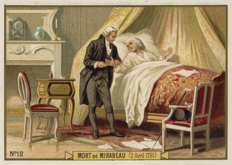 Mirabeau död den 2 april 1791 av French School