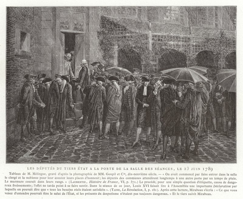 Tredje ståndets deputerade vid dörren till Salle des Seances, 23 juni 1789 av French School