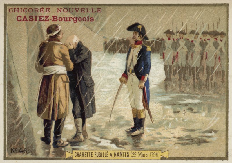 Avrättningen av den kungliga generalen Francois de Charette, Nantes, 29 mars 1796 av French School