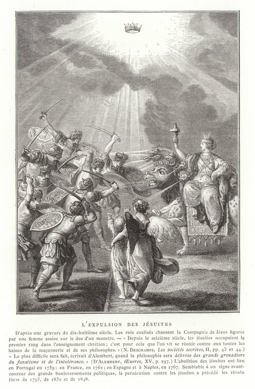 Utvisningen av jesuiterna, 1700-talet av French School