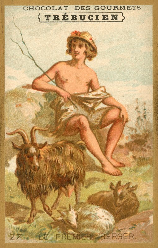Den första herden (chromolitho) av French School