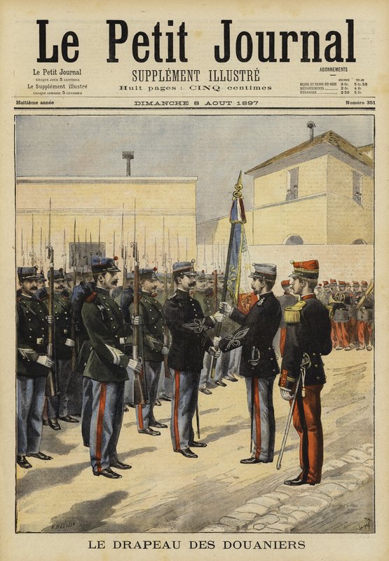 Tulltjänstemännens flagga, Bordeaux, Frankrike, 1897 av French School