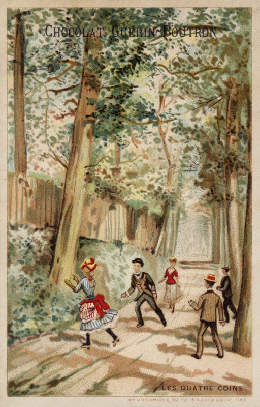 De fyra hörnen (chromolitho) av French School