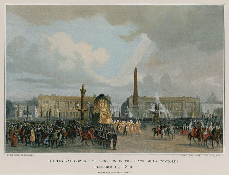 Napoleons begravningscortege på Place de la Concorde av French School