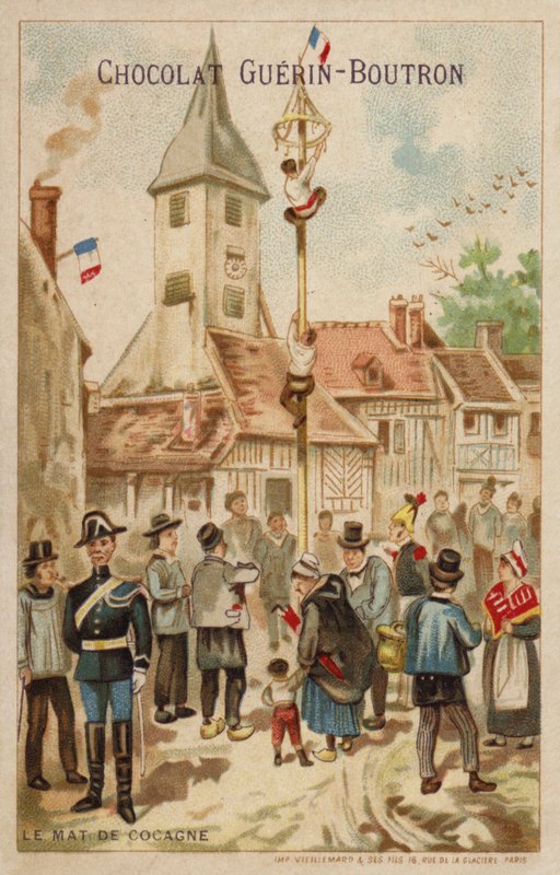 Den feta stolpen (chromolitho) av French School