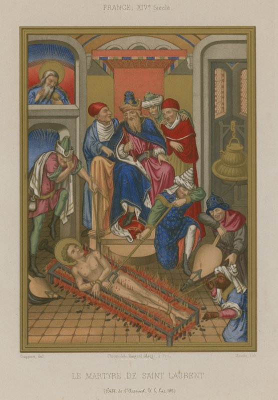 Saint Lawrences martyrskap av French School