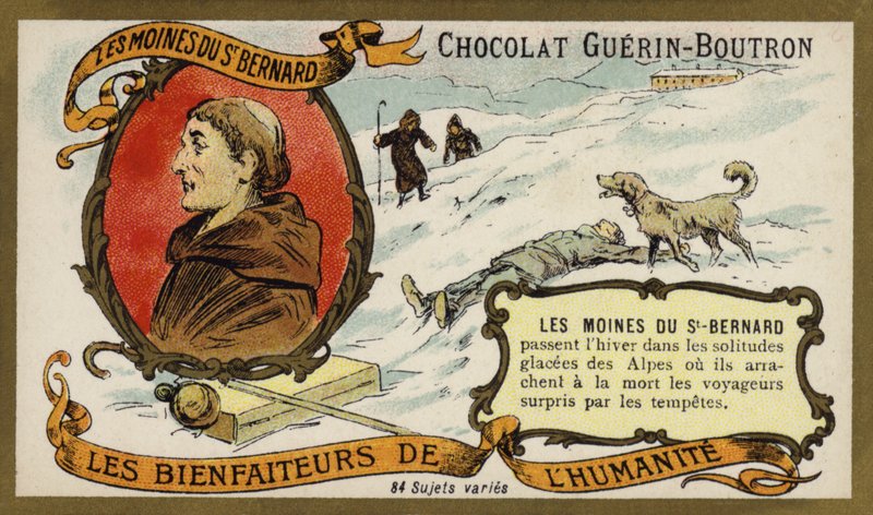 Munkarna på Hospice of St Bernard (chromolitho) av French School