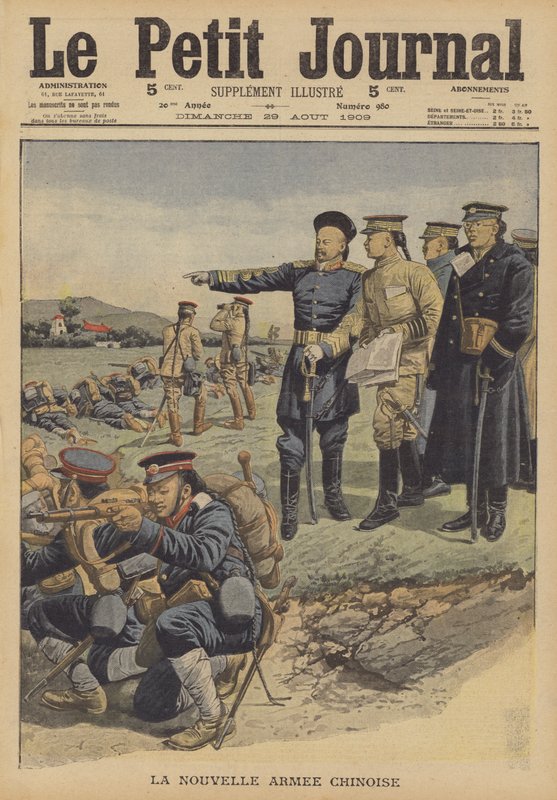 Den nya kinesiska armén (färg litho) av French School