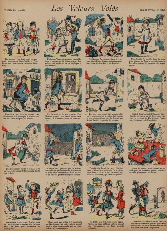 Rånarna rånade (färgad gravyr) av French School