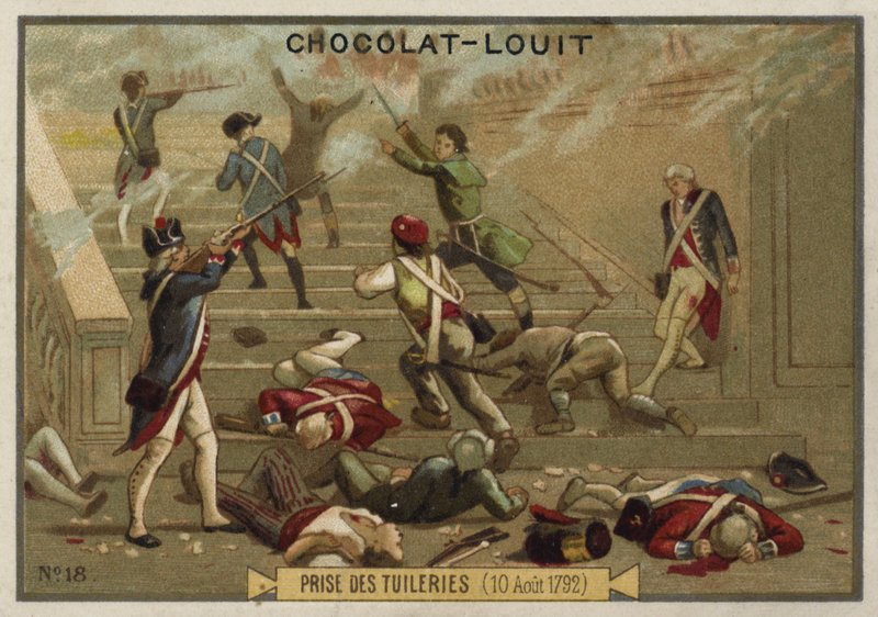 Stormningen av Tuileriepalatset, franska revolutionen, 10 augusti 1792 av French School