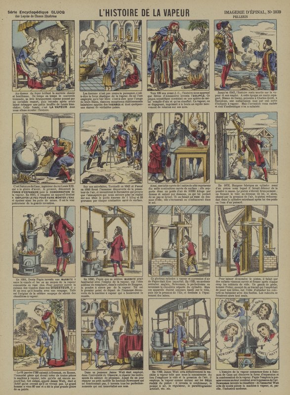 Historien om ånga (färg litho) av French School