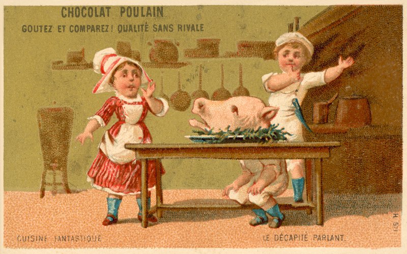 Det talande huvudet (chromolitho) av French School
