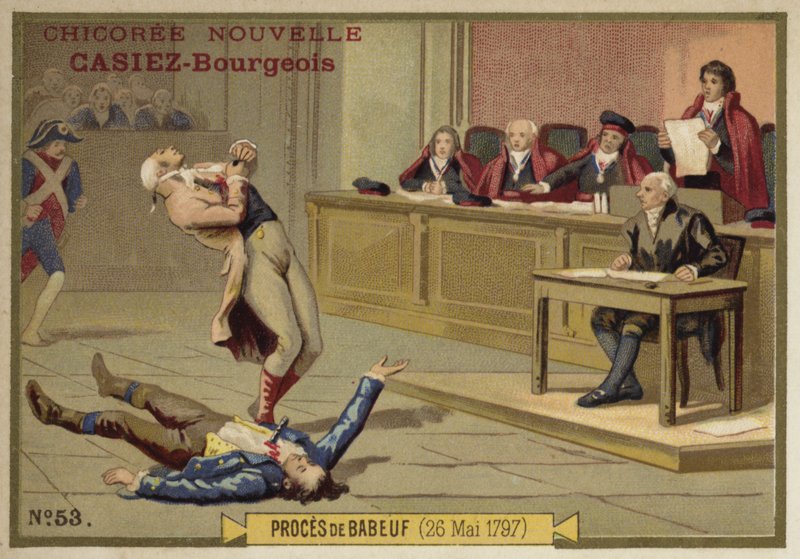 Rättegången mot Gracchus Babeuf, Paris, franska revolutionen, 26 maj 1797 av French School