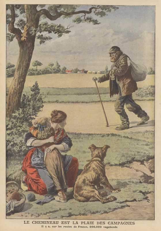 Löffaren är landsbygdens pest (färg litho) av French School