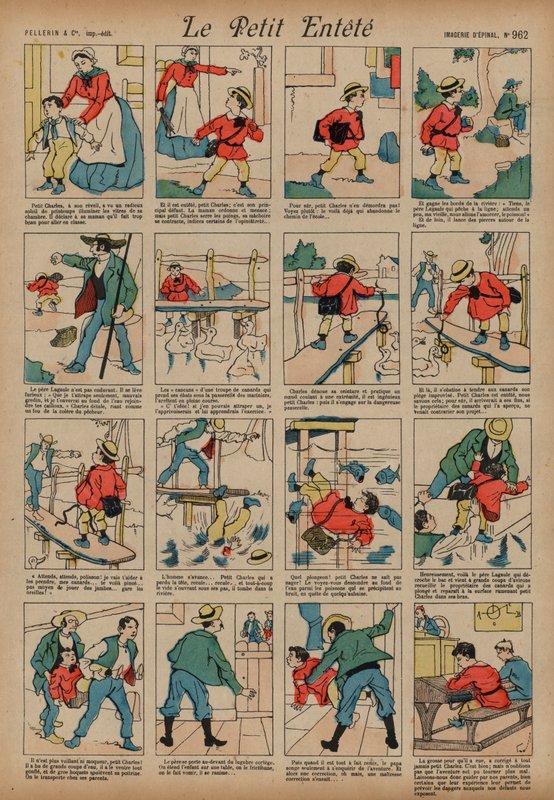 Det egensinniga barnet (färgad gravyr) av French School