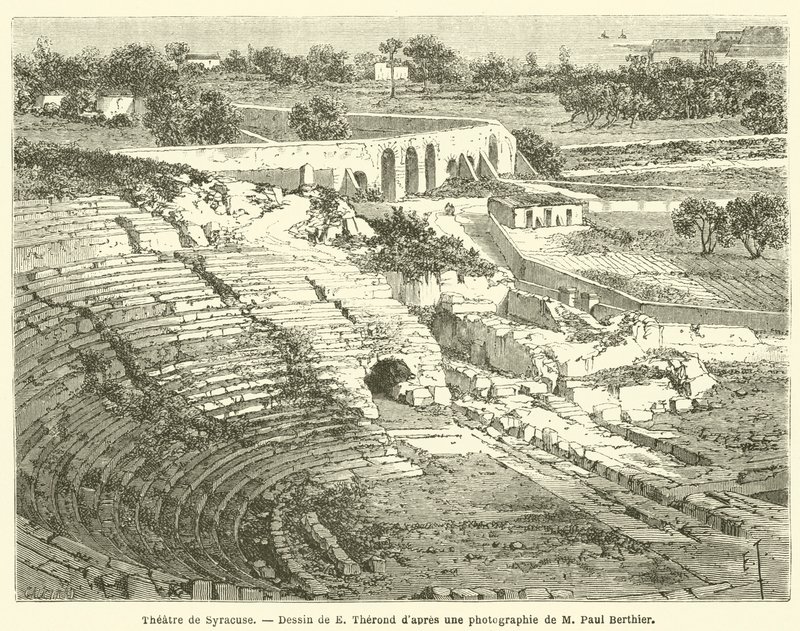 Theatre de Syracuse (gravyr) av French School