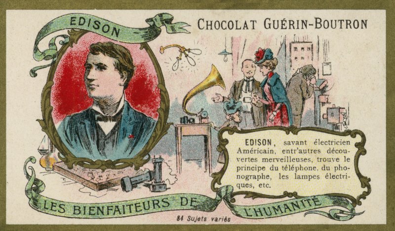 Thomas Edison, amerikansk uppfinnare (chromolitho) av French School