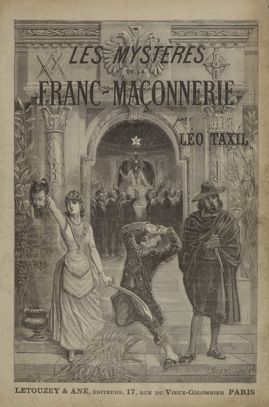 Titelsidesillustration för The Mysteries of Freemasonry Revealed (gravyr) av French School