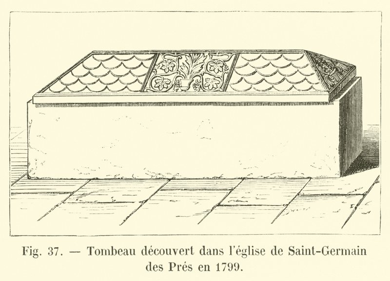 Grav som upptäcktes i kyrkan Saint-Germain des Pres 1799 av French School