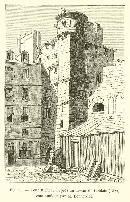 Tour Bichat, efter en teckning av Gobelin, 1824, meddelad av M Bonnardot av French School