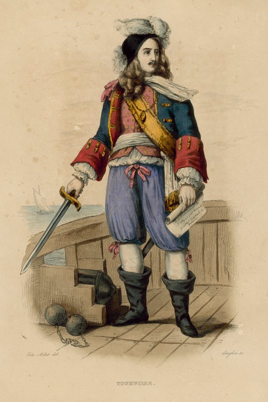 Tourville (färgad gravyr) av French School