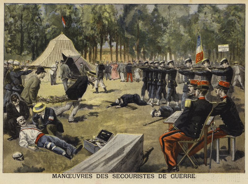 Träningsövning för arméns fältläkare, Frankrike, 1897 av French School