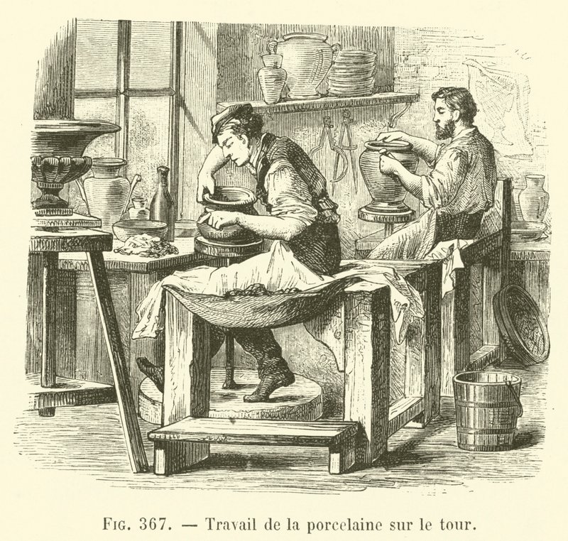 Porslinsarbete på svarven (gravyr) av French School