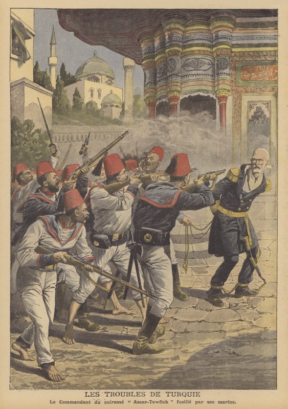 Problem i Turkiet (färg litho) av French School