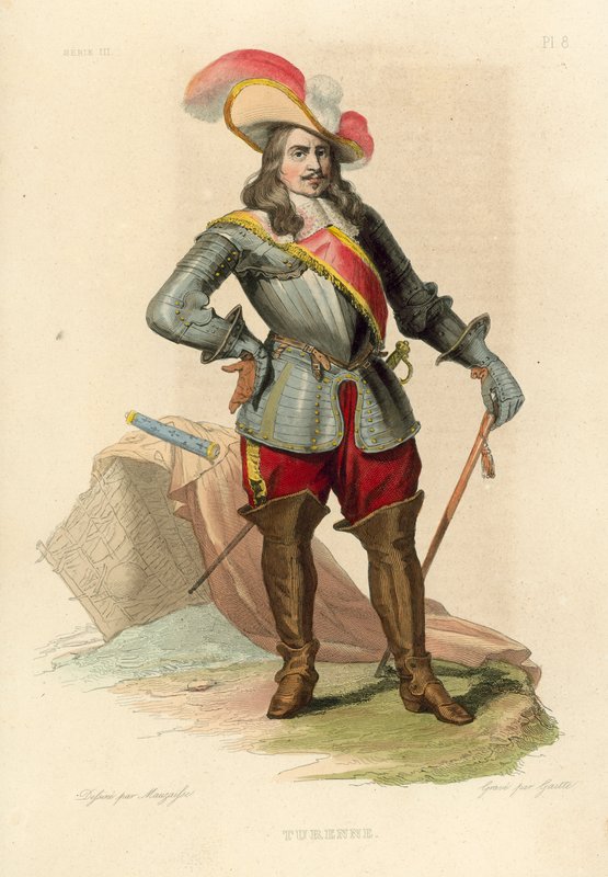Turenne (färgad gravyr) av French School