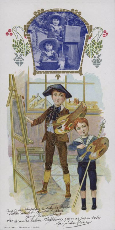 Två pojkar målar av French School